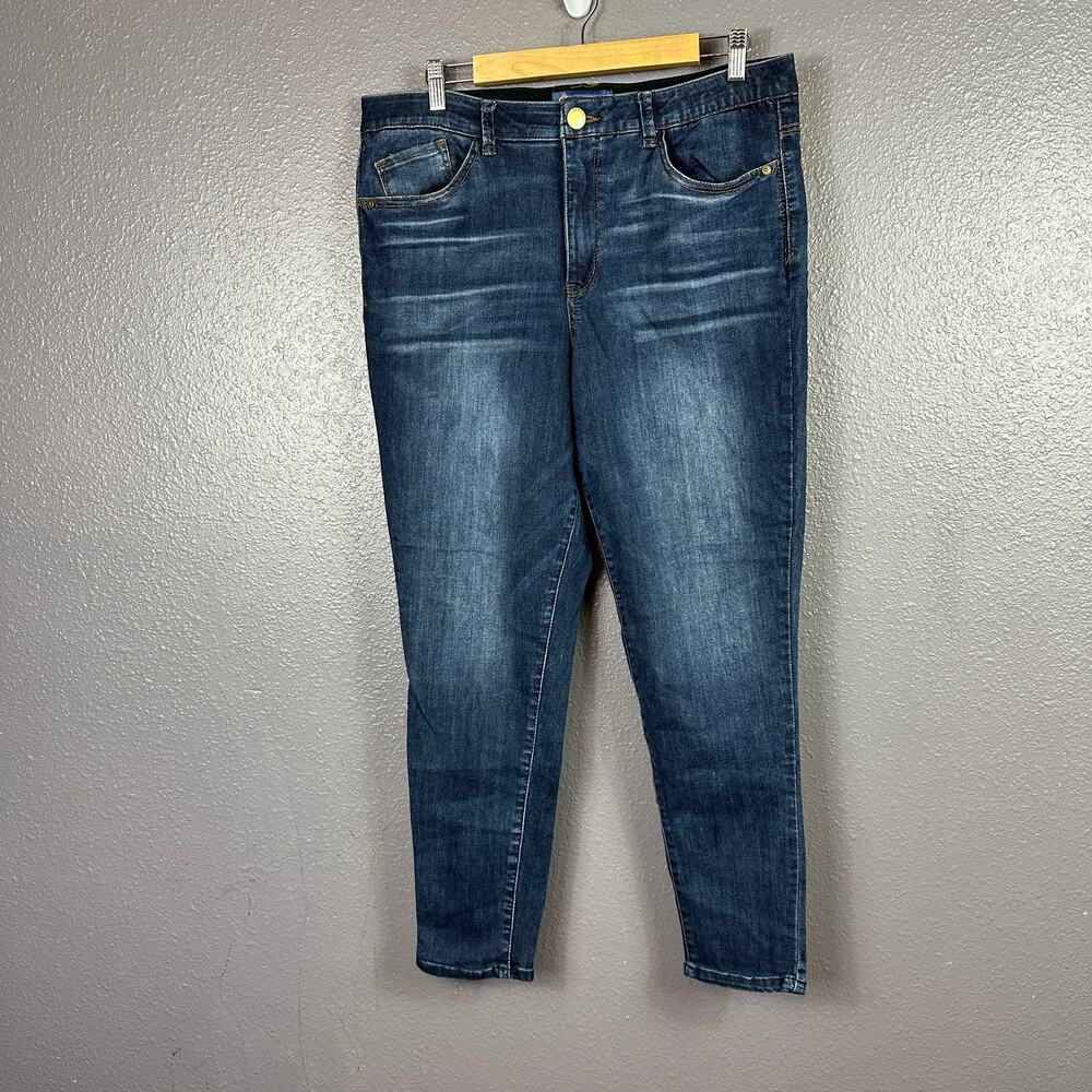 Democracy Ab Solution Womens 16 Skinny Jeans Blue Dark Wash Stretch
